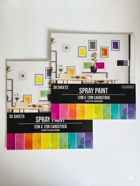 SET of 2 Colorbok 12in x12in Cardstock -Spray Paint 10 Designs, 60 Pgs Total